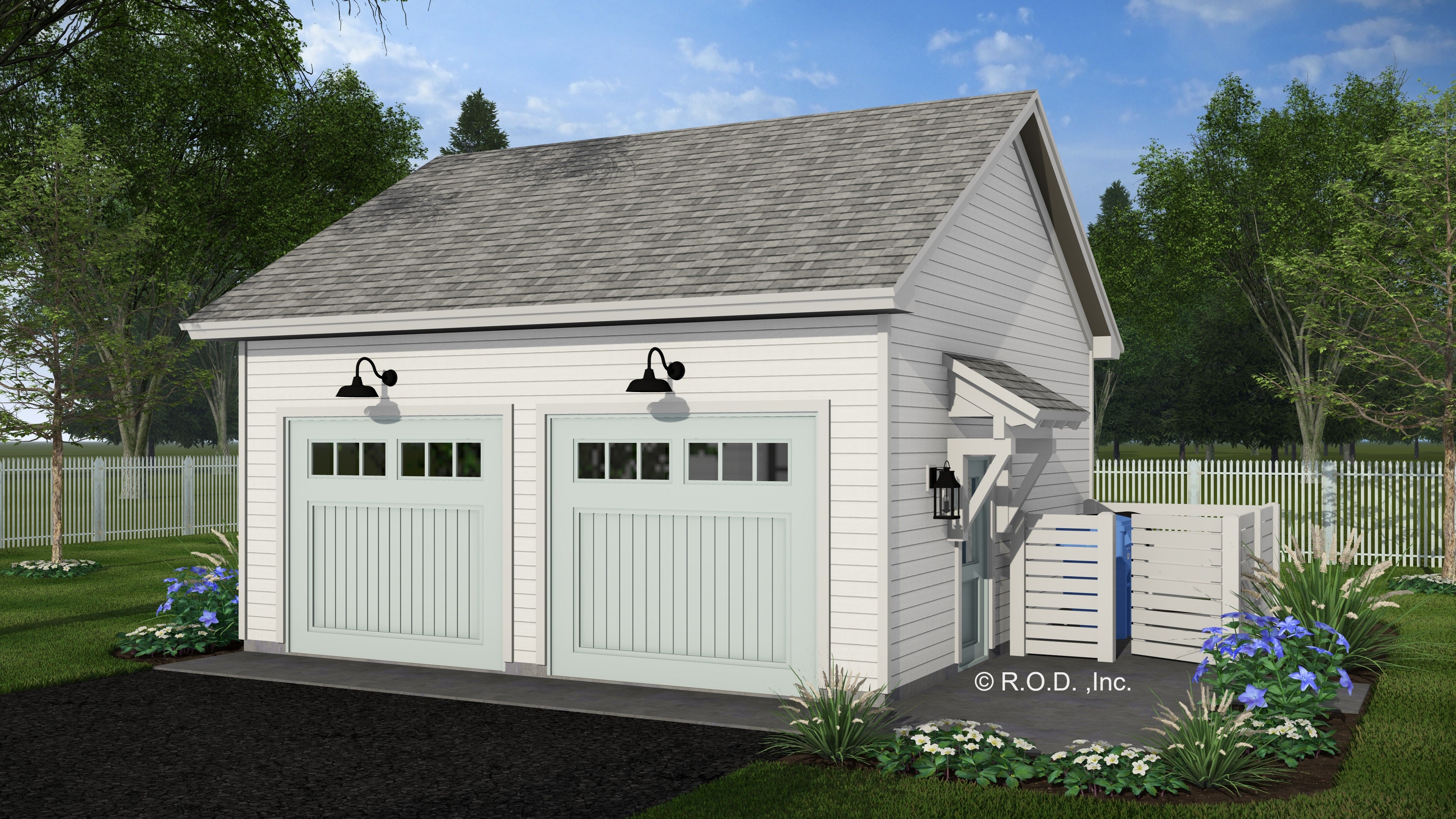R-O TWO CAR GARAGE WITH SIDE YARD CL-GAR-12-1 576-24