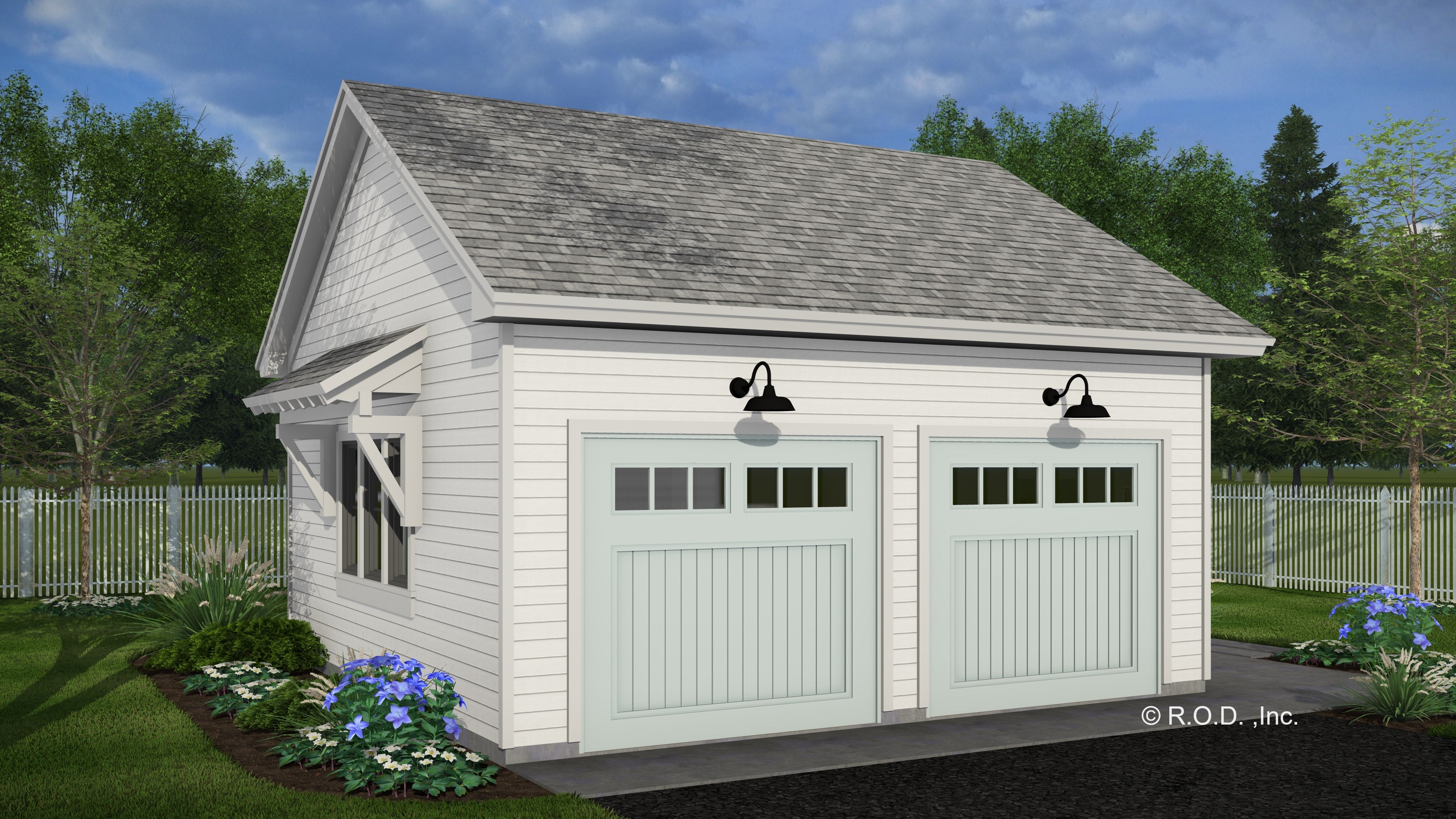 R-O TWO CAR GARAGE WITH SIDE YARD CL-GAR-12-1 576-24