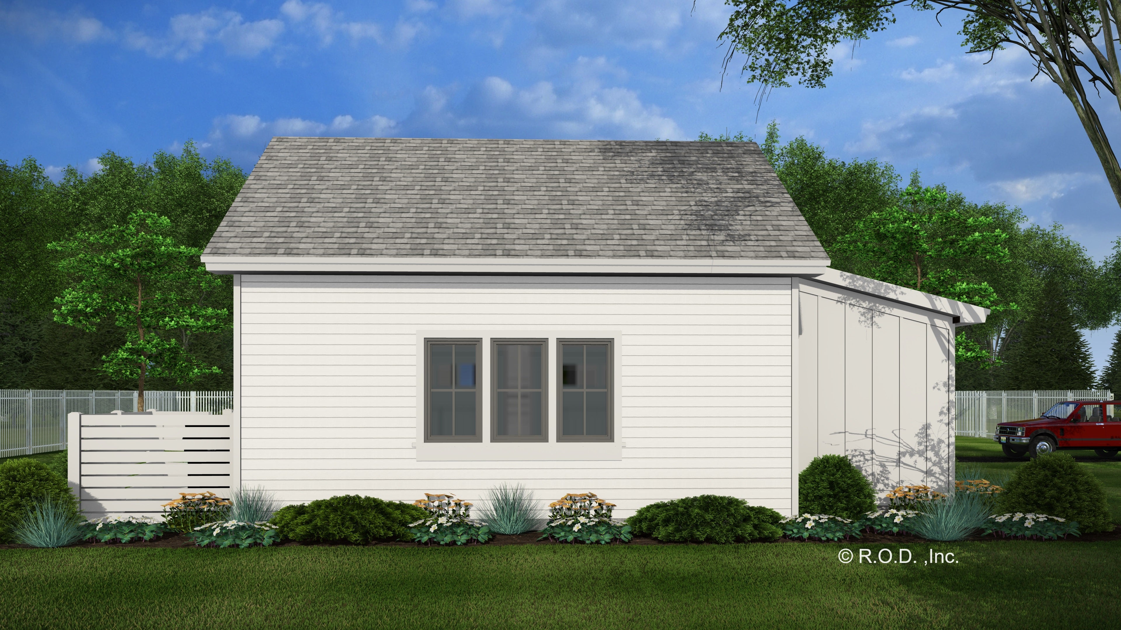 R-O TWO CAR GARAGE WITH GOLF CART AND SIDE YARD CL-GAR-12-2 702-33