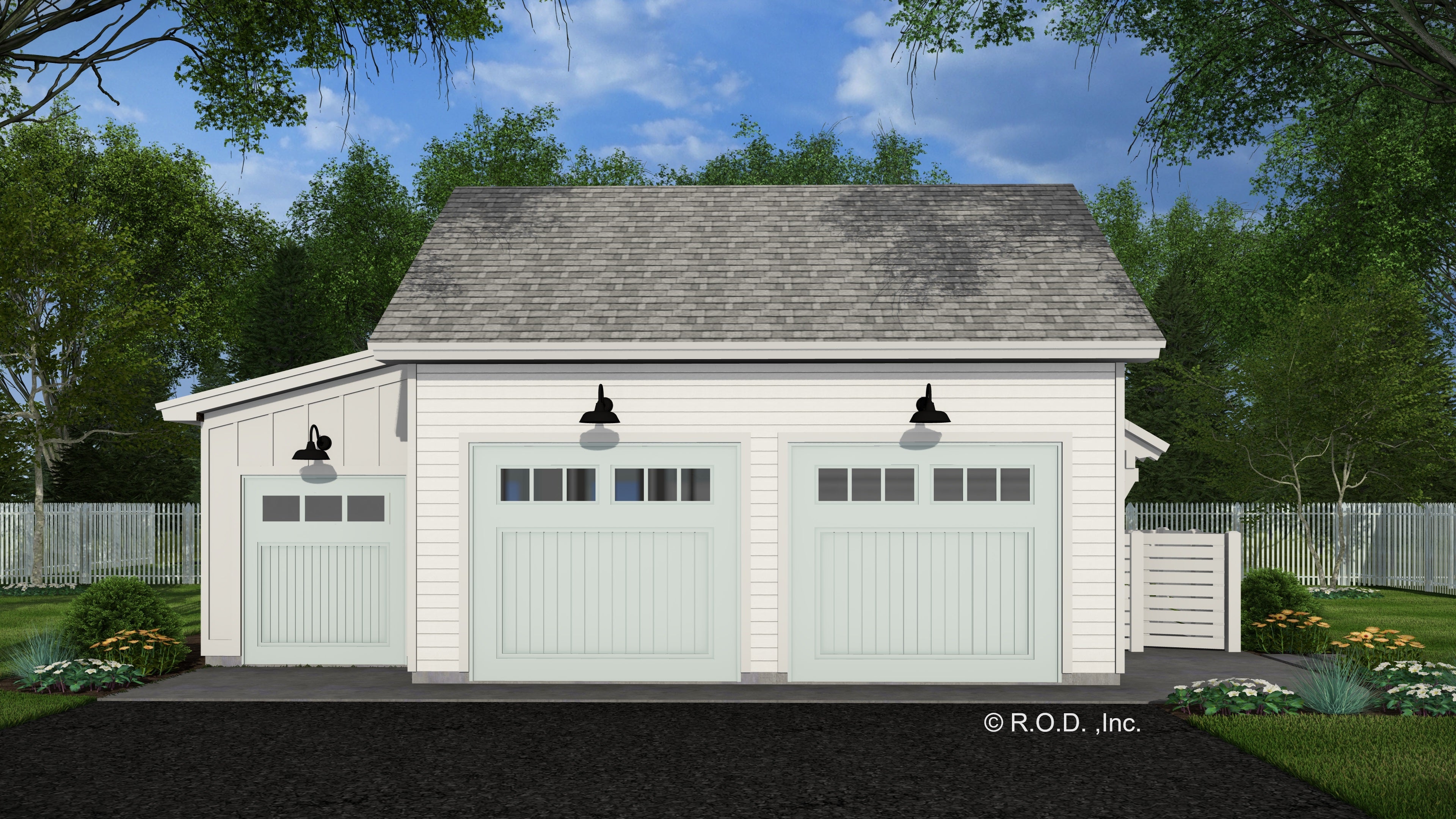 R-O TWO CAR GARAGE WITH GOLF CART AND SIDE YARD CL-GAR-12-2 702-33