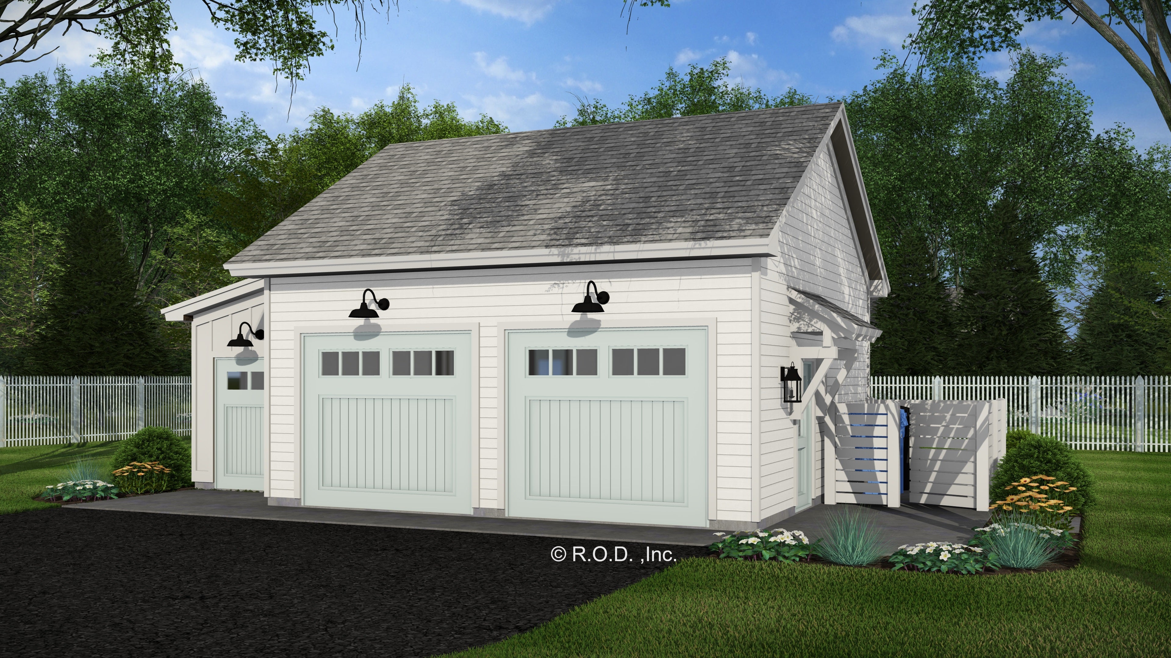 R-O TWO CAR GARAGE WITH GOLF CART AND SIDE YARD CL-GAR-12-2 702-33