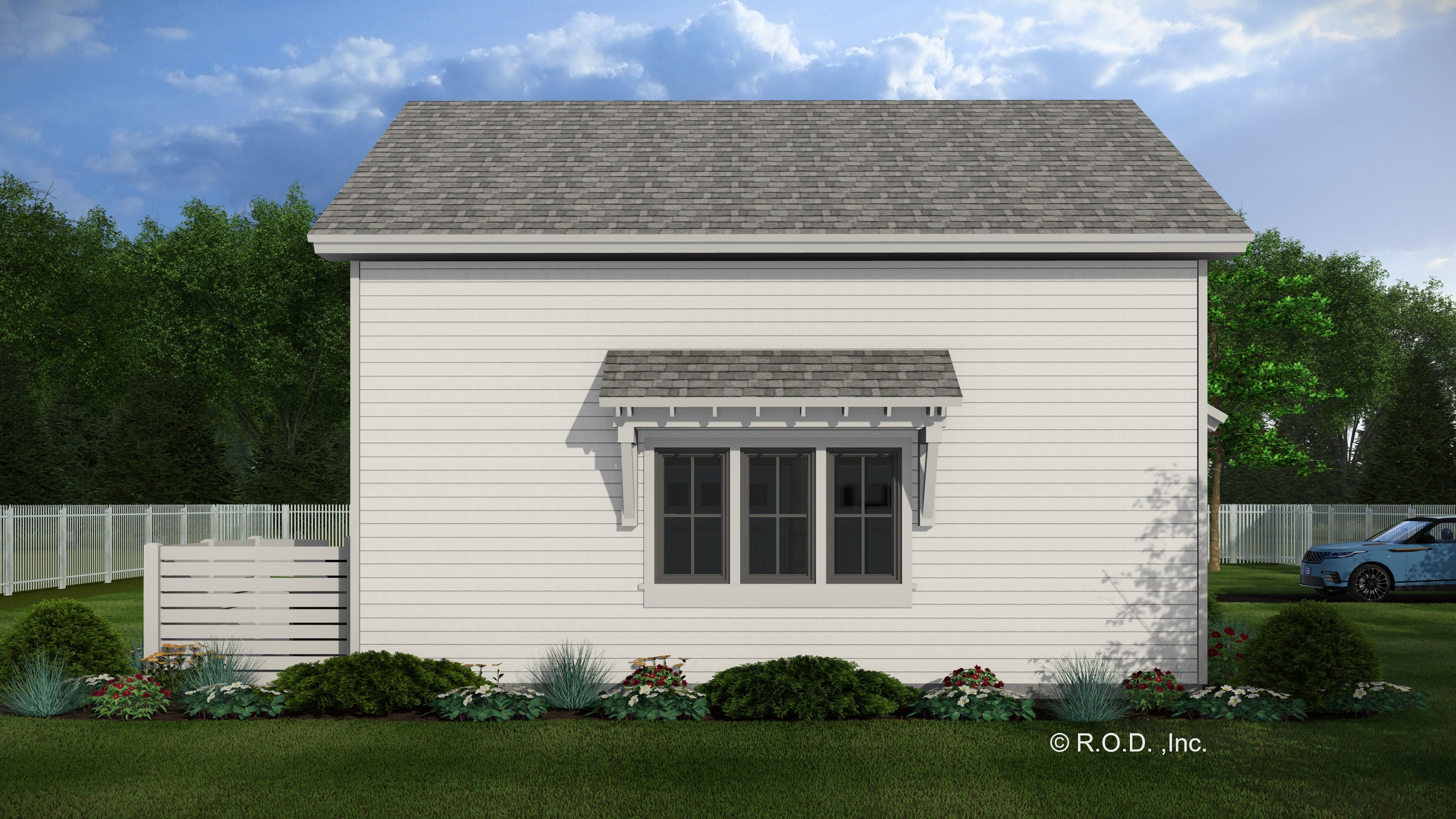 R-O TWO CAR GARAGE APARTMENT WITH SIDE YARD CL-GAR-12-4 672-28