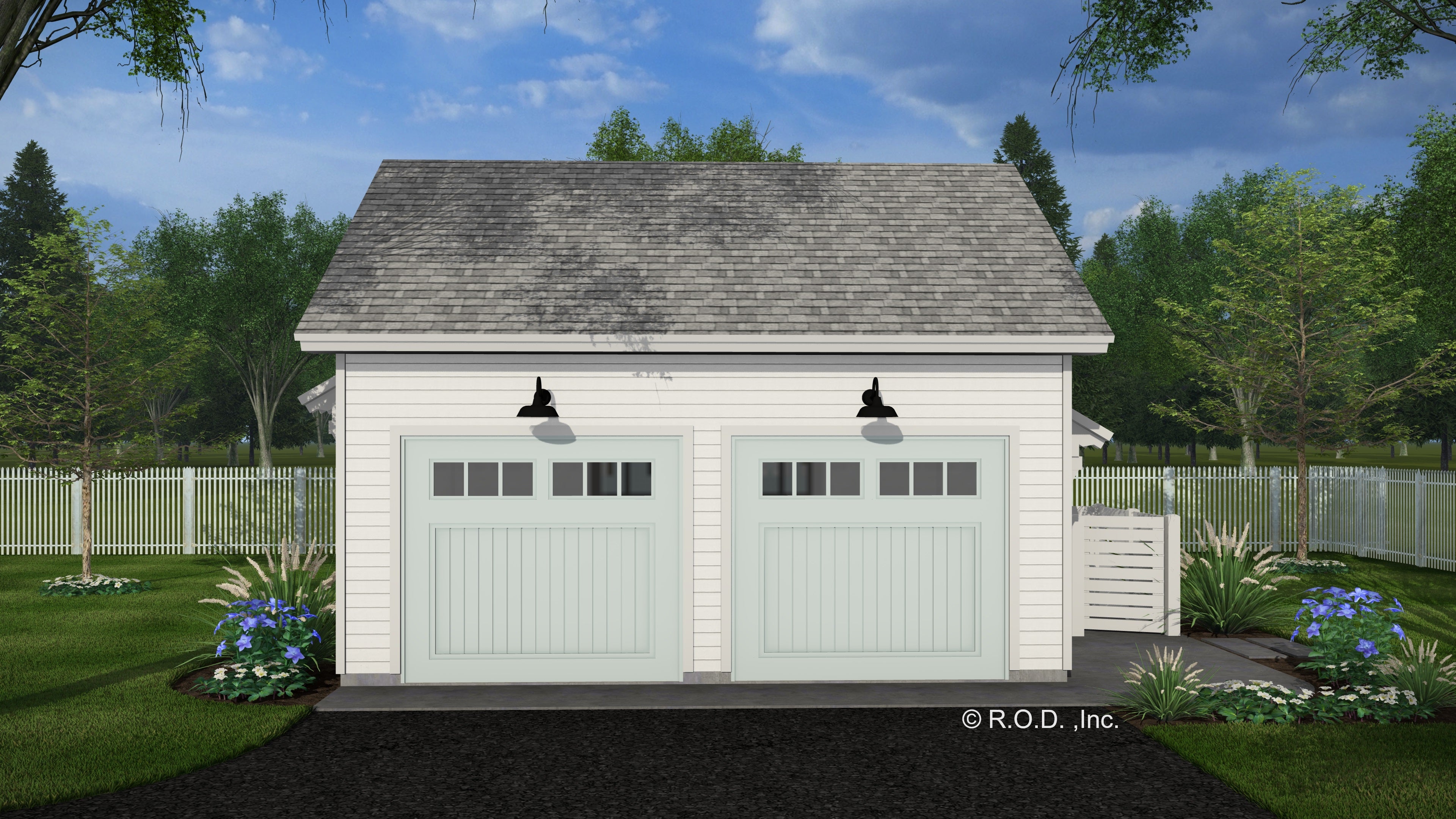 R-O TWO CAR GARAGE WITH SIDE YARD CL-GAR-12-1 576-24